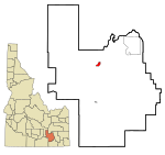 Power County Idaho Incorporated and Unincorporated areas American Falls Highlighted